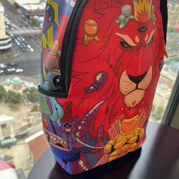 Sprayground Unisex Psycho World Of Fun DLXSV Backpack 910B5491NSZ Red - Picture 8 of 9